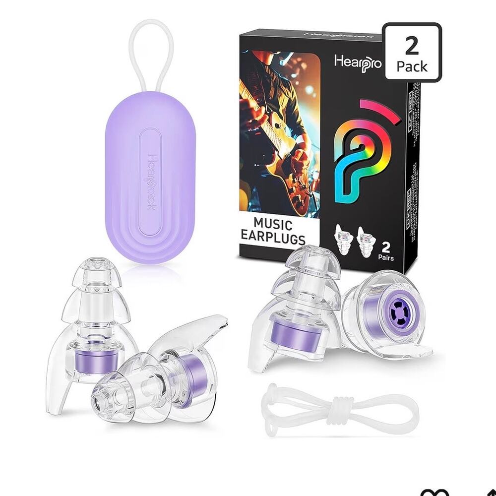 Hearprotek Concert Ear Plugs 2 Pair Reusable Musician Ear Plugs (C33)
